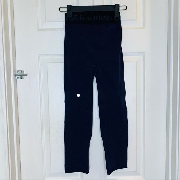 Lululemon Seamless Compression Tight Leggings Size 0/2 Midnight Blue Color - Picture 7 of 11